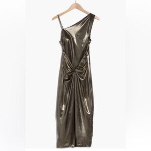 Halogen twist front midi dress